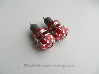Відбійники керма мотоцикла (червоні, L-70мм).