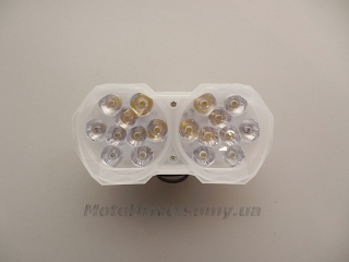 Фара світлодіодна 12V (18 LED, 146*70 мм) подвійна з кріпленням.