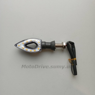 Поворот мото LED (L-85 мм, желтый, 1 шт).