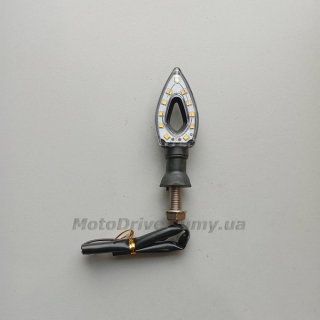 Поворот мото LED (L-85 мм, желтый, 1 шт).