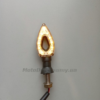 Поворот мото LED (L-85 мм, желтый, 1 шт).