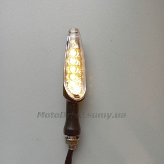 Поворот мото LED (L-120 мм, желтый, 1 шт).
