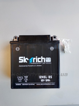 Акб 12V 5А кислотный (120x60x128, черный) SkyRich
