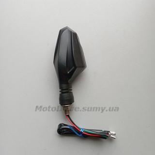 Поворот мото LED (L-105 мм, желтый + габарит, 1 шт).