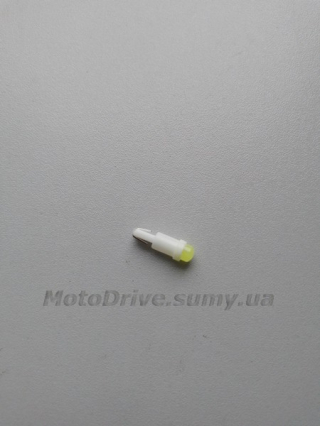 Лампа діодна 12V (біла, мікрошка, T5 W2, безцокольна).