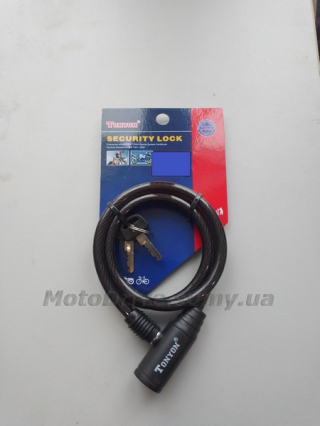 Замок противоугонный тросовый Tonyon ( 800х8 мм, под ключ).