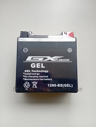Акб 12V 5А GEL (120x60x128, черный) GxMotor.