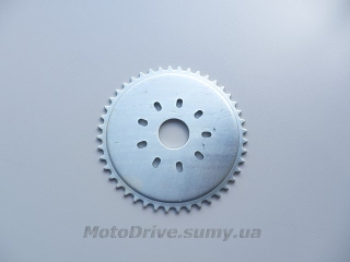 Звезда трансмиссии (задняя) веломотора 44 зуба.