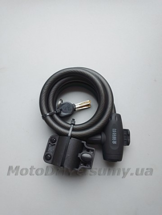 Замок противоугонный тросовый JINJIAN ( 1200х10мм, под ключ, крепеж за трубу сидения).
