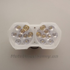 Фара світлодіодна 12V (18 LED, 146*70 мм) подвійна з кріпленням.