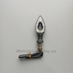 Поворот мото LED (L-85 мм, желтый, 1 шт).