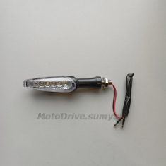 Поворот мото LED (L-120 мм, желтый, 1 шт).
