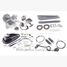 Двигатель веломотора 2T 80 см3 (со стартером, в сборе).